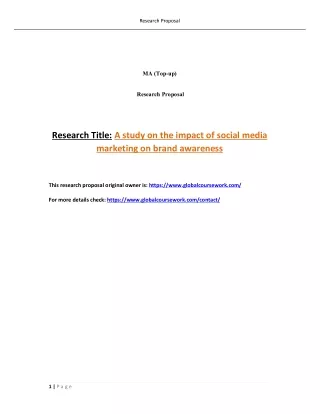 A study on the impact of social media marketing on brand awareness