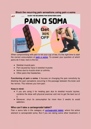 block the recurring pain sensations using pain