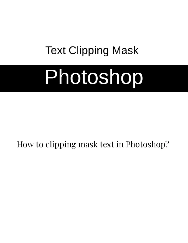 text clipping mask photoshop