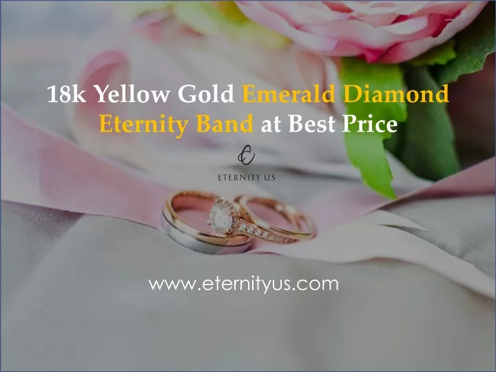 18k yellow gold emerald diamond eternity band at best price