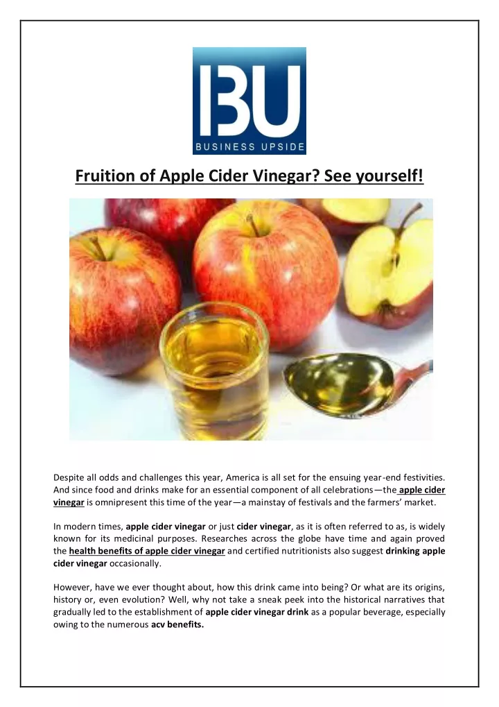 fruition of apple cider vinegar see yourself