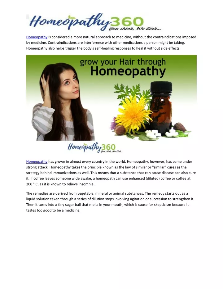 homeopathy is considered a more natural approach