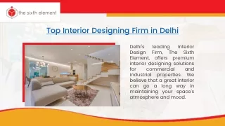 Top Interior Designing Firm in Delhi