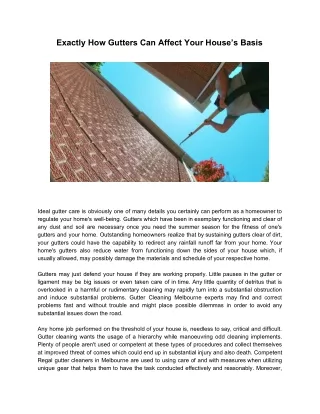 exactly how gutters can affect your house s basis