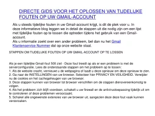 directe gids voor het oplossen van tijdelijke