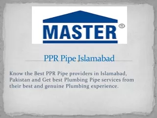 ppr pipe islamabad