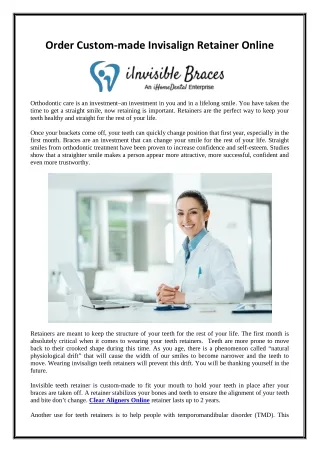 order custom made invisalign retainer online