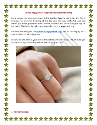 find an engagement ring size without her knowing