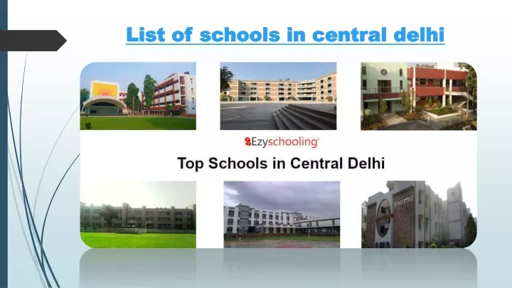 l ist of schools in central delhi