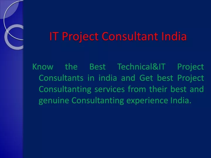it project consultant india