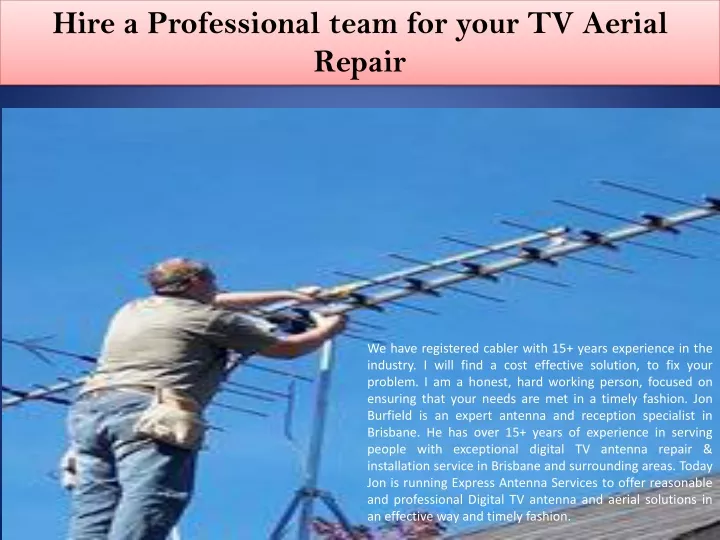 hire a professional team for your tv aerial repair
