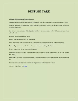 Denture Care | VI Dental Center