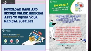 Download safe and secure online medicine apps to order your medical supplies