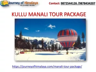 MANALI TOUR PACKAGE