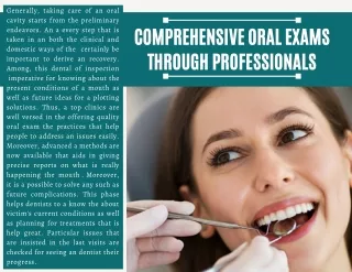 Comprehensive Oral Exams Through Professionals