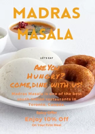 Best South Indian restaurants  In Toronto, Canada