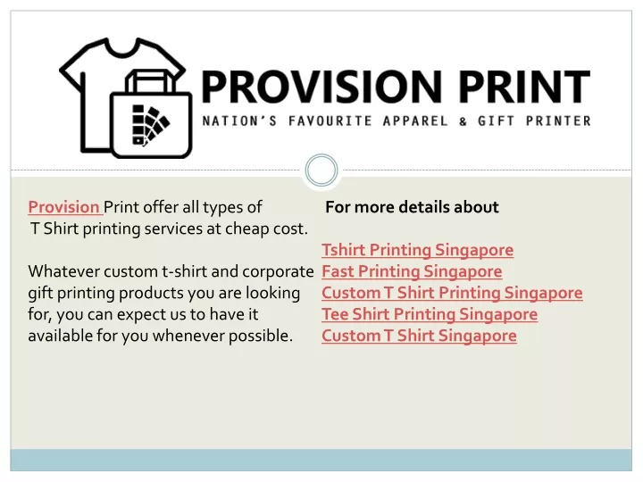provision print offer all types of t shirt