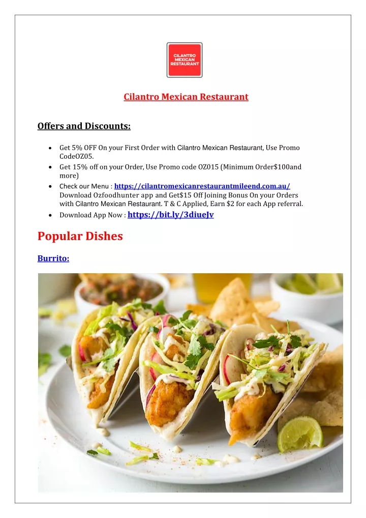 cilantro mexican restaurant