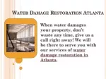 Water Damage Restoration Atlanta