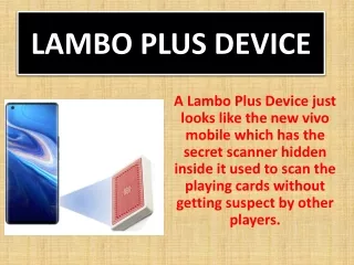 Lambo Plus Device for Playing Cards