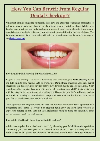 how you can benefit from regular dental checkups