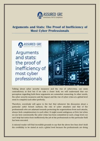 Arguments and Stats: The Proof of Inefficiency of Most Cyber Professionals