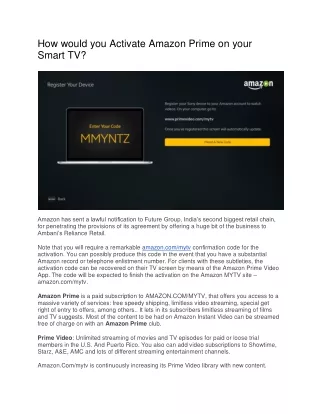 What Is Amazon Prime Activate Code