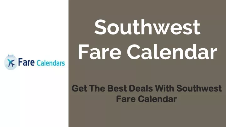 southwest fare calendar