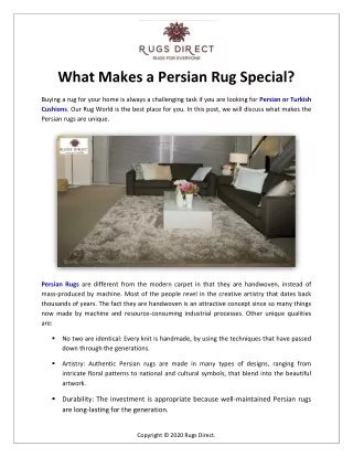 What Makes a Persian Rug Special?