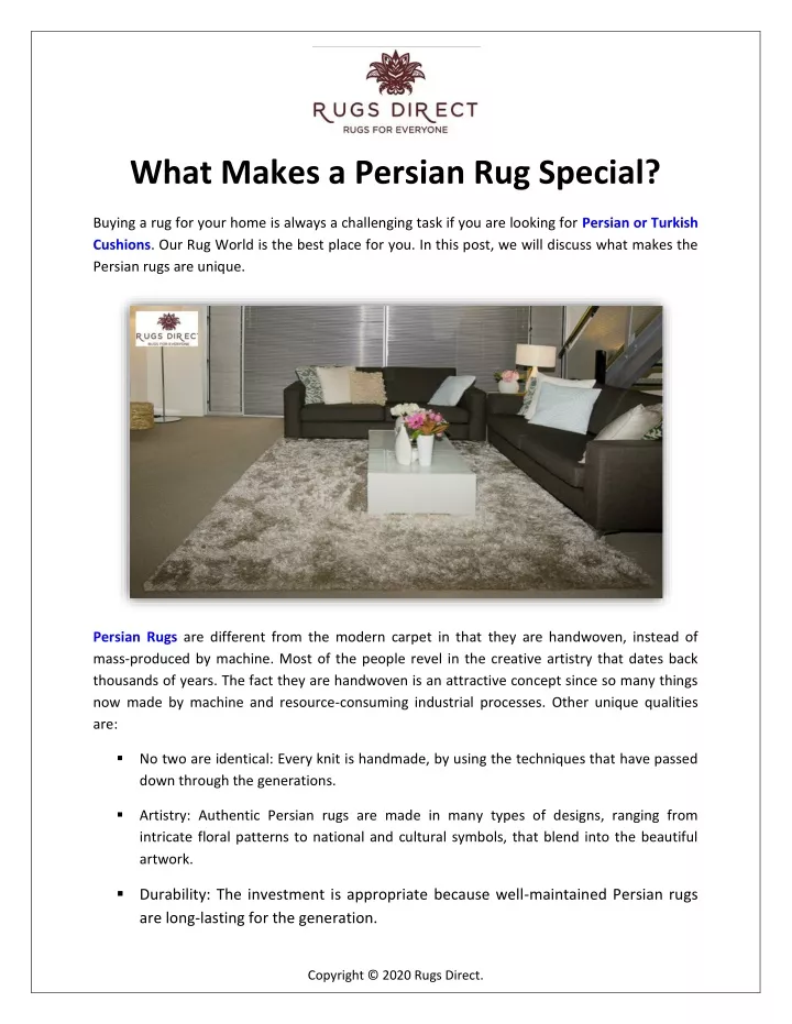 what makes a persian rug special