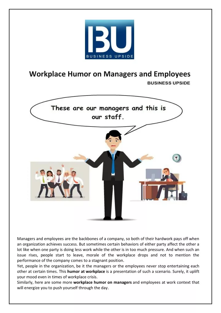 workplace humor on managers and employees