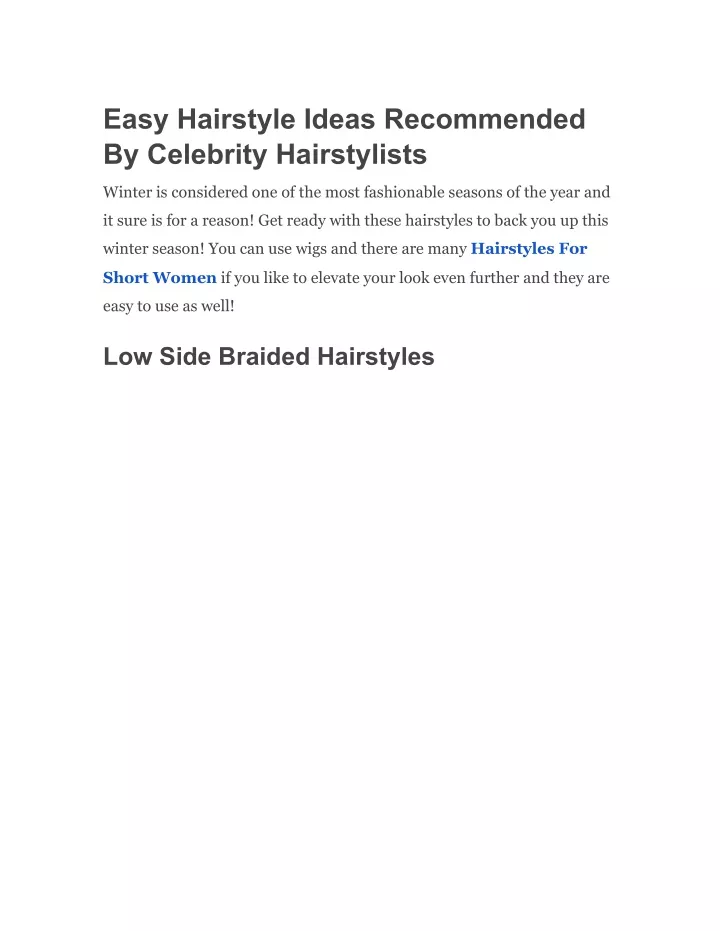 easy hairstyle ideas recommended by celebrity
