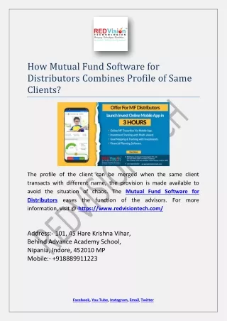 how mutual fund software for distributors