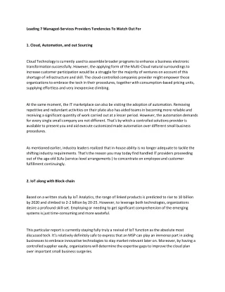 leading 7 managed services providers tendencies
