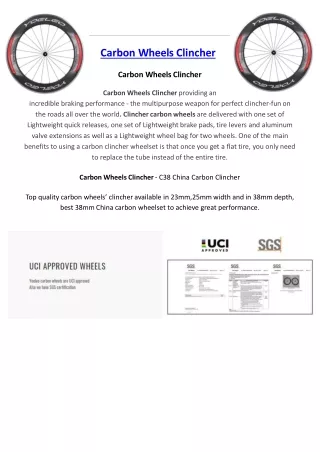 Carbon Wheels Clincher