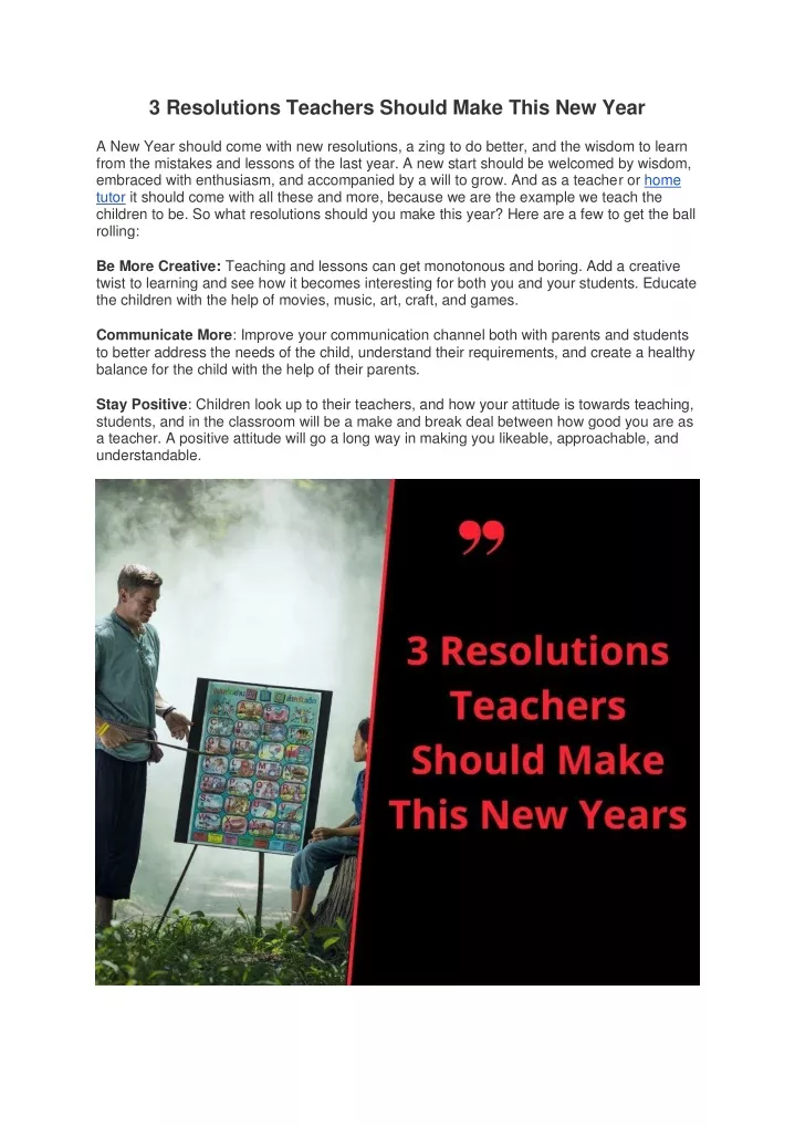 3 resolutions teachers should make this new year