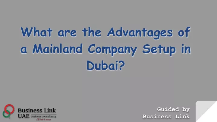 what are the advantages of a mainland company