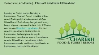 Resorts in Lansdowne | Hotels at Lansdowne Uttarakhand