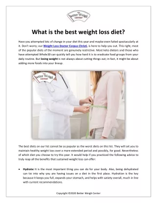 What is the best weight loss diet?