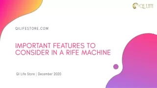 Important features to consider in a Rife Machine