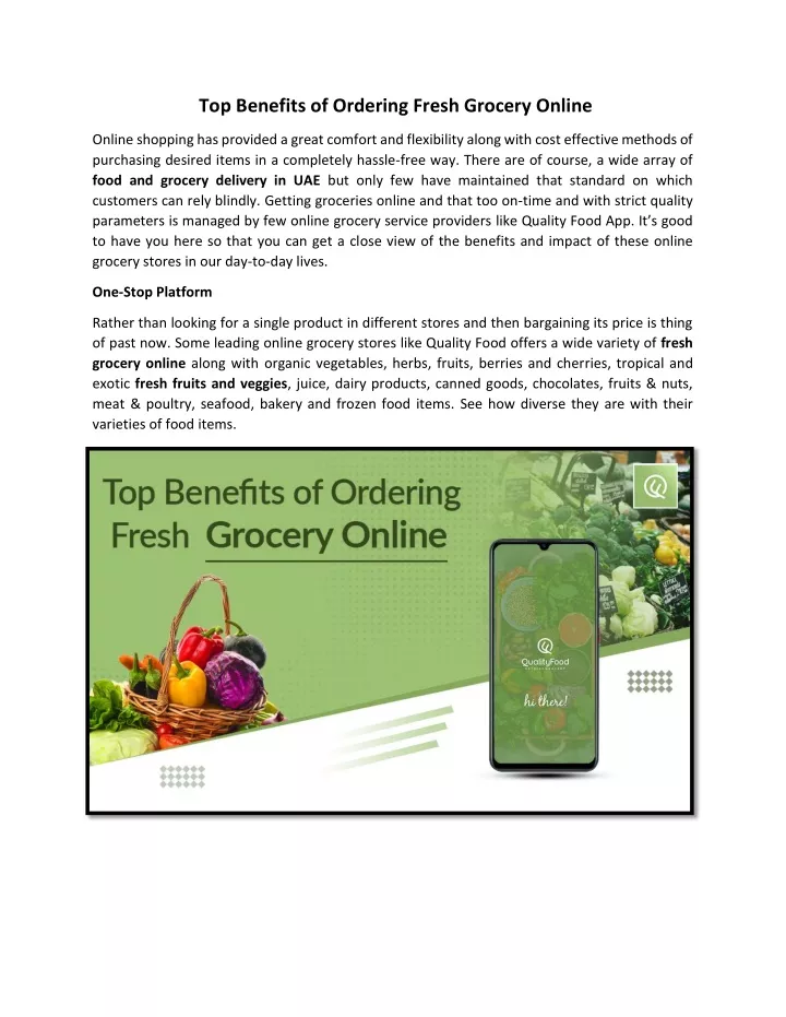 top benefits of ordering fresh grocery online