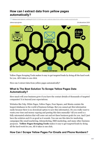 how can i extract data from yellow pages