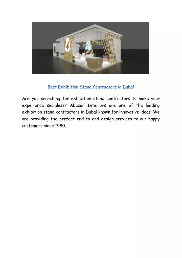 best exhibition stand contractors in dubai