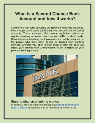 what is a second chance bank account