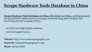 scrape hardware tools database in china