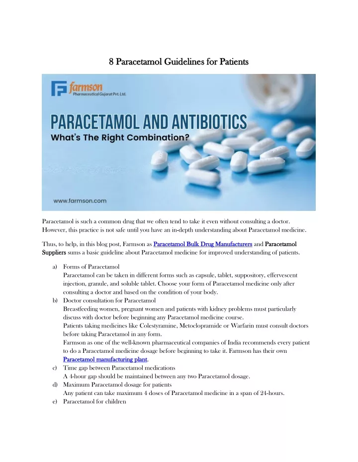 8 8 paracetamol guideline paracetamol guidelines