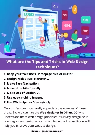 what are the tips and tricks in web design