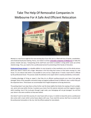 take the help of removalist companies