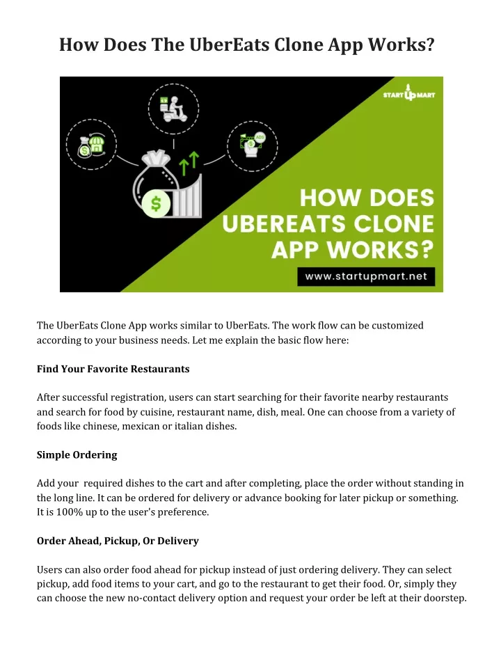 how does the ubereats clone app works