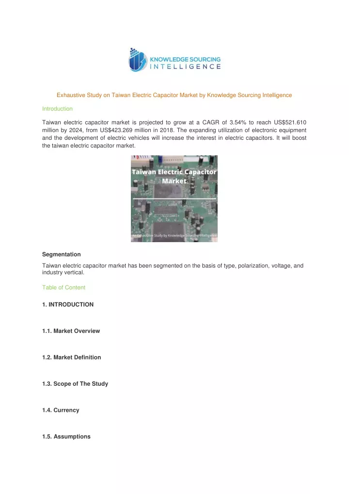 exhaustive study on taiwan electric capacitor